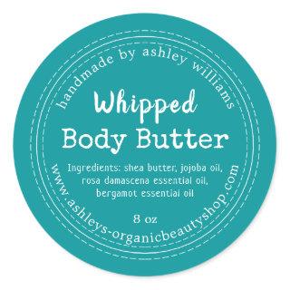 Handmade Body Butter Green Organic Jar Label