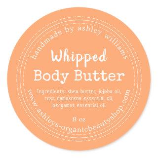 Handmade Body Butter Orange Organic Jar Label