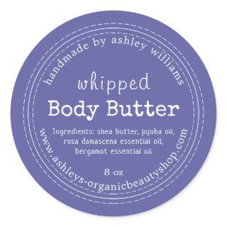 Handmade Body Butter Organic Business Iris Blue Classic Round Sticker