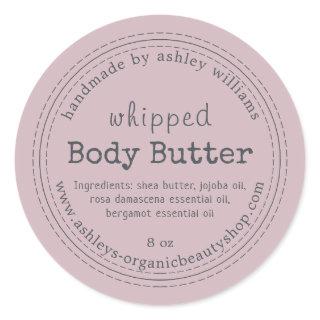 Handmade Body Butter Organic Business Purple Classic Round Sticker