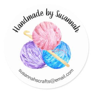 Handmade Business Crochet Classic Round Sticker
