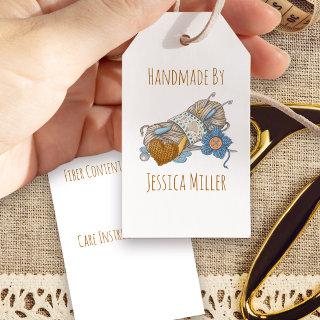 Handmade by Custom Name Knitting and Crochet Gift Tags