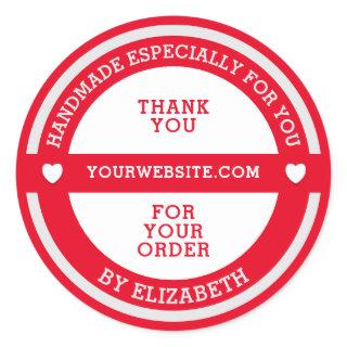 Handmade especially for you classic round sticker