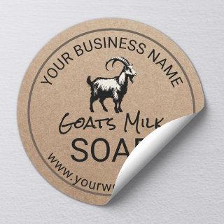 Handmade Goat Milk Soap #2 Rustic Kraft Classic Round Sticker