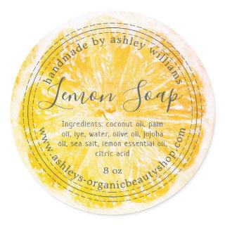 Handmade  Lemon Soap Organic Business  Classic Rou Classic Round Sticker