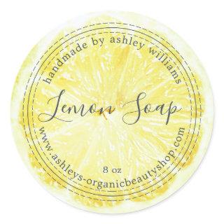 Handmade  Lemon Soap Organic Business Classic Round Sticker