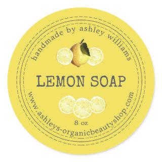 Handmade  Lemon Soap Organic Business Classic Round Sticker