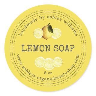 Handmade  Lemon Soap Organic Business Classic Round Sticker