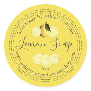 Handmade  Lemon Soap Organic Business Classic Round Sticker