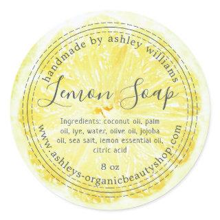 Handmade  Lemon Soap Organic Business  Classic Round Sticker