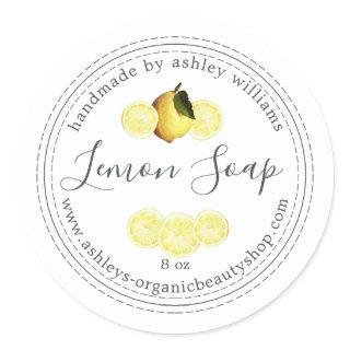 Handmade  Lemon Soap Organic Business Classic Round Sticker