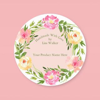 Handmade Love Label Rose Wreath Blush & White