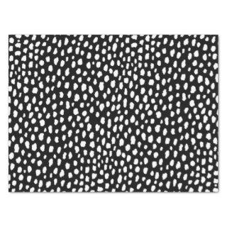 Handmade polka dot brush strokes (black and white) tissue paper