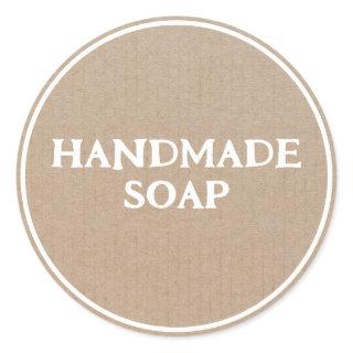 Handmade Soap Brown Kraft Paper Retro Classic Round Sticker