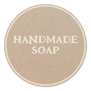 Handmade Soap Brown Kraft Paper Retro Classic Round Sticker