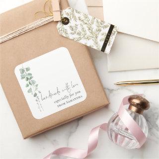 Handmade With Love Eucalyptus Especially For You  Square Sticker