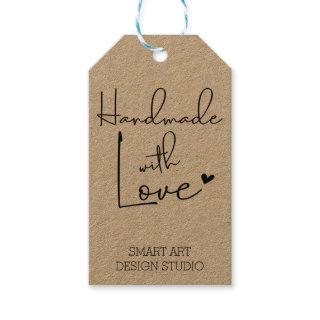 Handmade with Love Hand Lettering Custom Kraft Gift Tags