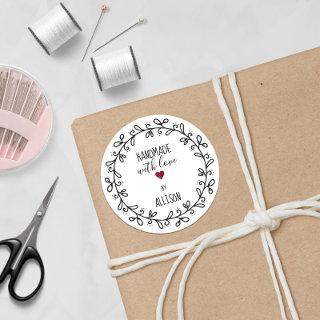 Handmade With Love Personalized Artisan / Craft Classic Round Sticker