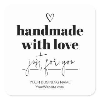 Handmade With Love Small Square Sticker