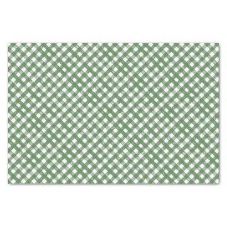 HANDPAINTED GINGHAM Green Mix w/Toile Tissue Paper