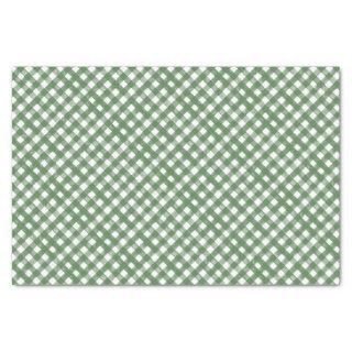 HANDPAINTED GINGHAM Green Mix w/Toile Tissue Paper