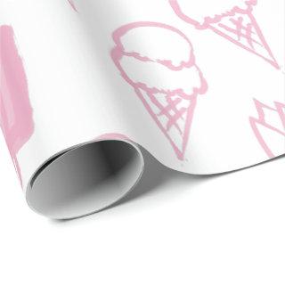 Handpainted Ice Cream Pattern Pink