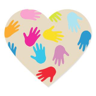 Hands around the world stickers