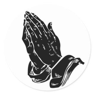 Hands In Prayer Classic Round Sticker