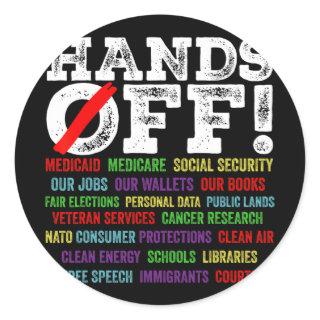 Hands Off Protest Social Security And Medicare Pro Classic Round Sticker