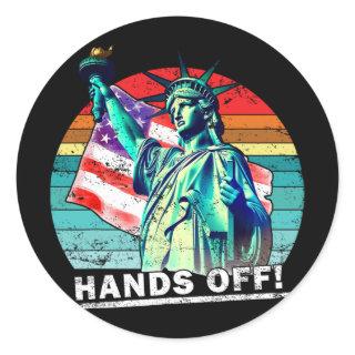 Hands Off Protest Social Security And Medicare Pro Classic Round Sticker
