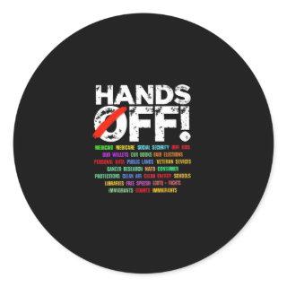 Hands Off Protest Social Security And Medicare Pro Classic Round Sticker