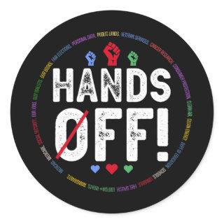 Hands Off Protest Social Security And Medicare Pro Classic Round Sticker
