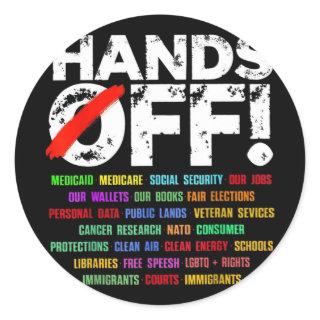 Hands Off Protest Social Security And Medicare Pro Classic Round Sticker