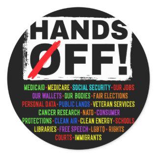 Hands Off Social Security Protest Resist Save Demo Classic Round Sticker