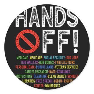 Hands Off Social Security Protest Resist Save Demo Classic Round Sticker