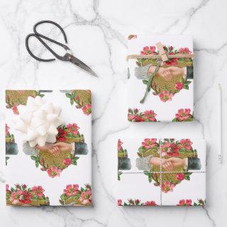 Hands w Flowers, Vintage Victorian Valentine's Day  Sheets