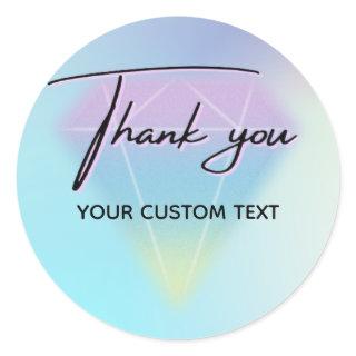 Handwritten script business thank you Kraft look Classic Round Sticker