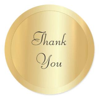 Handwritten Script Elegant Faux Gold Modern Trendy Classic Round Sticker
