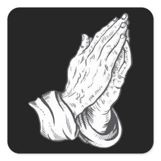 Handy Praying Christian Praying Square Sticker