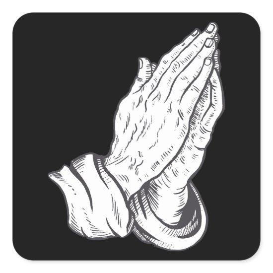 Handy Praying Christian Praying Square Sticker