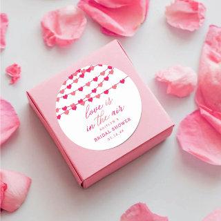 Hanging String Love Hearts Bridal Shower Classic Round Sticker