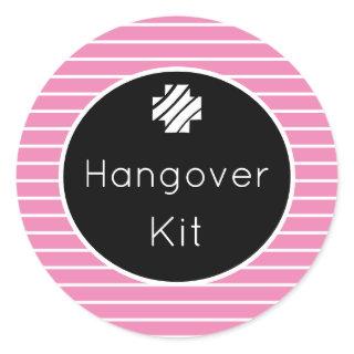 Hangover Kit Black and Pink Striped Stickers
