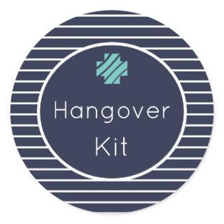 Hangover Kit Navy and White Striped Stickers