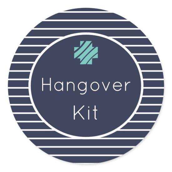 Hangover Kit Navy and White Striped Stickers
