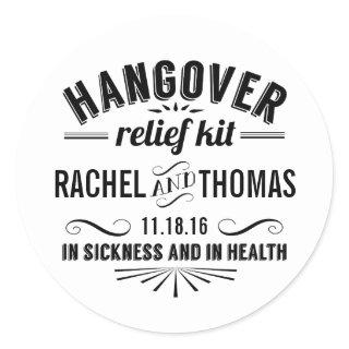 Hangover Relief Kit | Apothecary Wedding Favor Classic Round Sticker