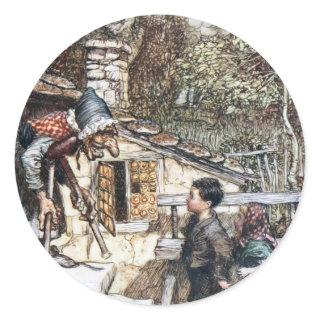 Hansel & Grethel meet the Witch Classic Round Sticker