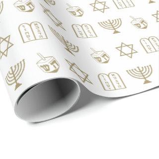 Hanukkah gold and white jewish holiday pattern