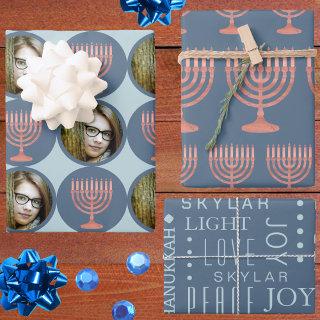 Hanukkah Rustic Menorah Festive Holiday Photo  Sheets