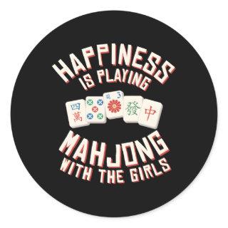 Hapess Playing Mahjong With The Classic Round Sticker