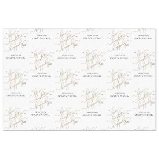 Happily Ever After Gold Calligraphy Engagement Tissue Paper